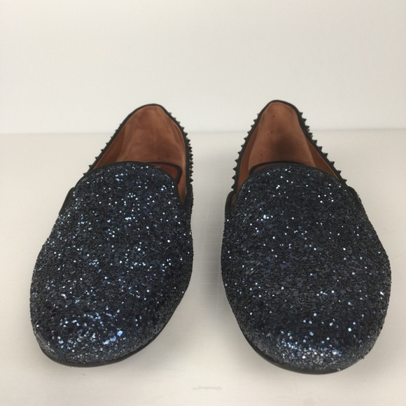 Glistening blue & stud black Schultz flats size 10 - Picture 7 of 7